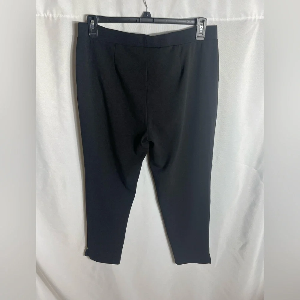 Michael Kors Black Tapered Pants Size L Elastic Waist 28” Inseam Career